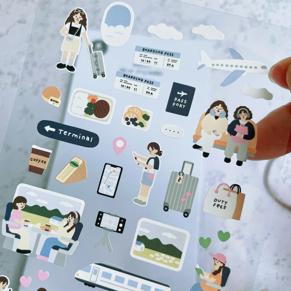 1 pc Korean Import Original Suatelier Happy Trip Paper Stickers Scrapbooking Diy Journal Stationery Sticker Deco Art Supply