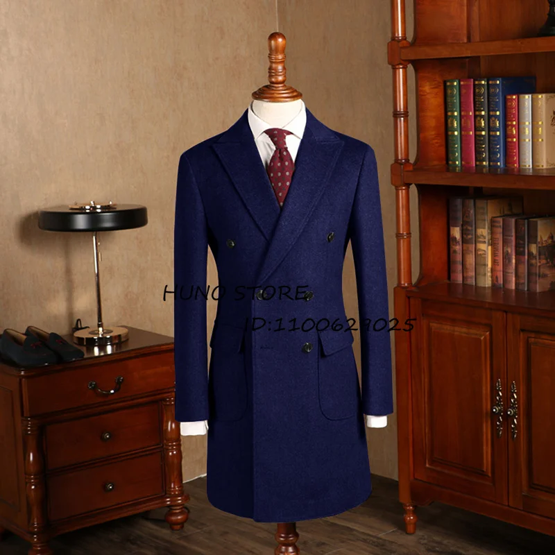 Winter Men's Wool Coat Double Breasted Lapel Dress Wedding Dinner Party Male's Slim Fit Jacket men suits jackets