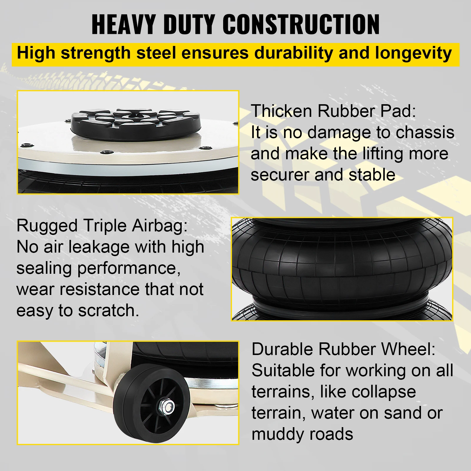 Pneumatic Car Jack with Triple Bag Air Lift for Vehicle Repair