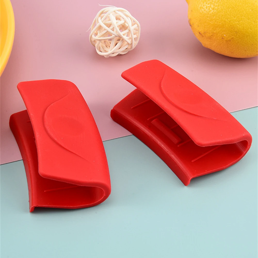 Silicone Anti Scalding Handle Oven Casserole Ear Pot Pan Heat Insulation Holder Gloves Kitchen Tools Bowl Holder Clips