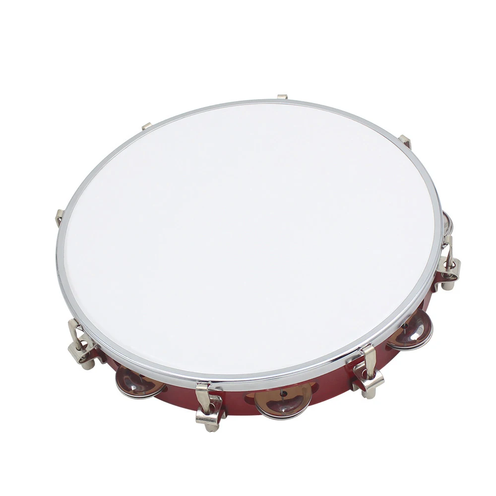 SLADE Adjustable Tambourine Percussion Instrument Red Hand Drum With Jingle Bells Kids Music Gifts Children's Educational Toys
