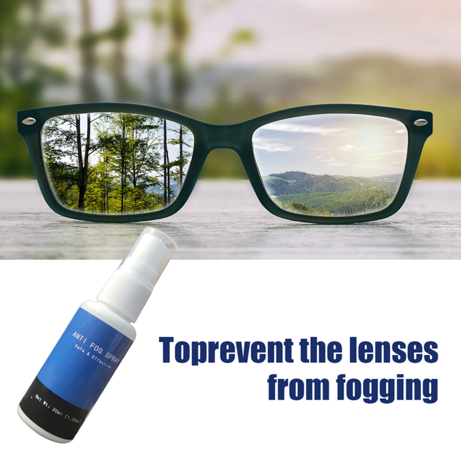 30mlLonglastingAntiFogSprayPortableEyeglassLensDefogger