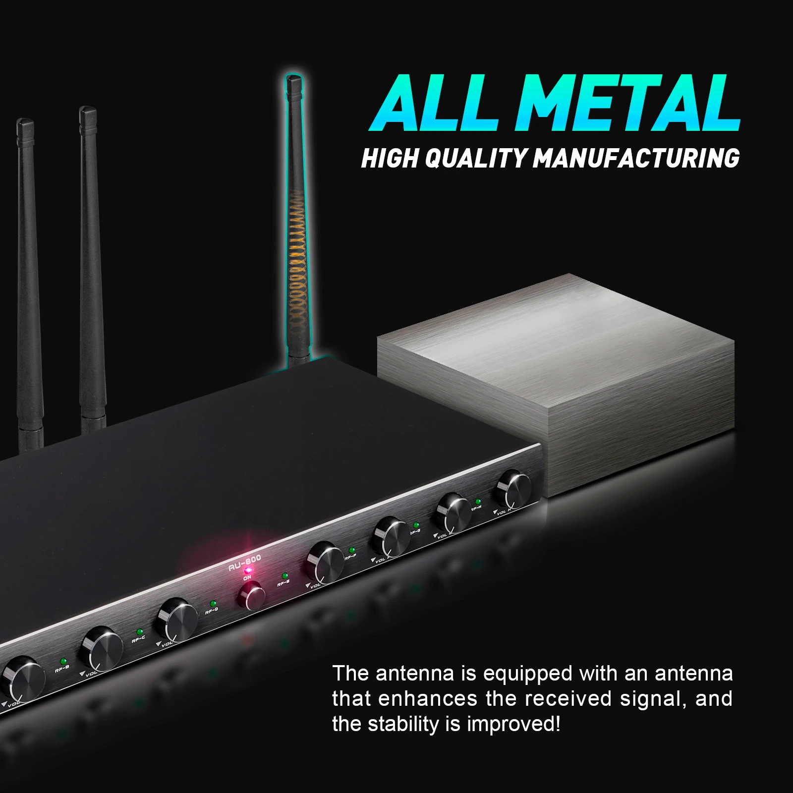 Icrofono Palare Doppio Icrofoni Wireless Per Karaoke, Discorso - Foto 5