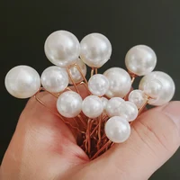 Épingles à cheveux à Clip métallique en forme de U pour femmes, 18 pièces, simulation de perle, diadème de mariée, accessoires pour cheveux, outils de coiffure de mariage 4