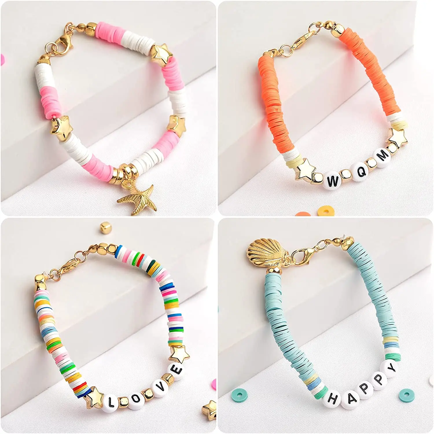 Polymer Clay Spacer Beads 500pcs/Box 34 Styles 6mm Mix Color Chip Disk Flat Round For Jewelry Making Bracelets DIY