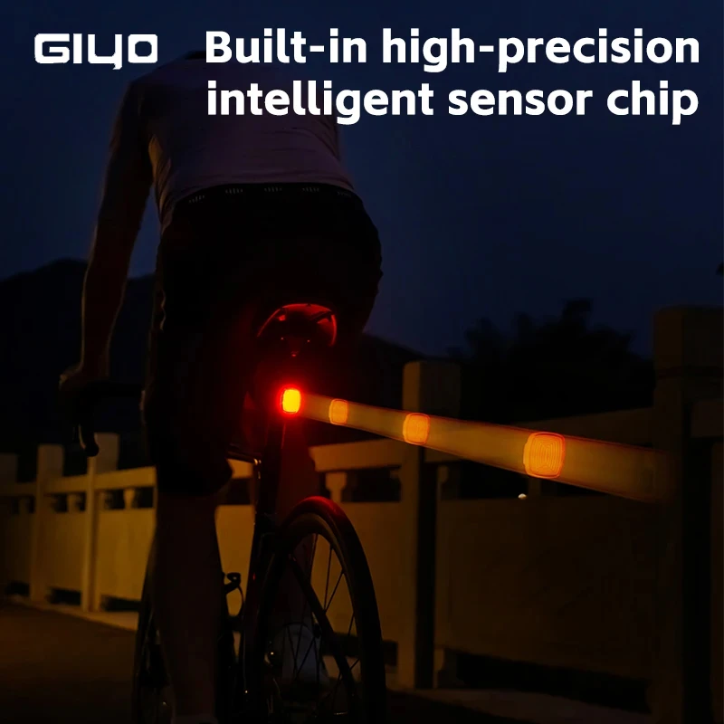 GIYO Bicycle Tail Light with Brake Sensing and USB Rechargeable