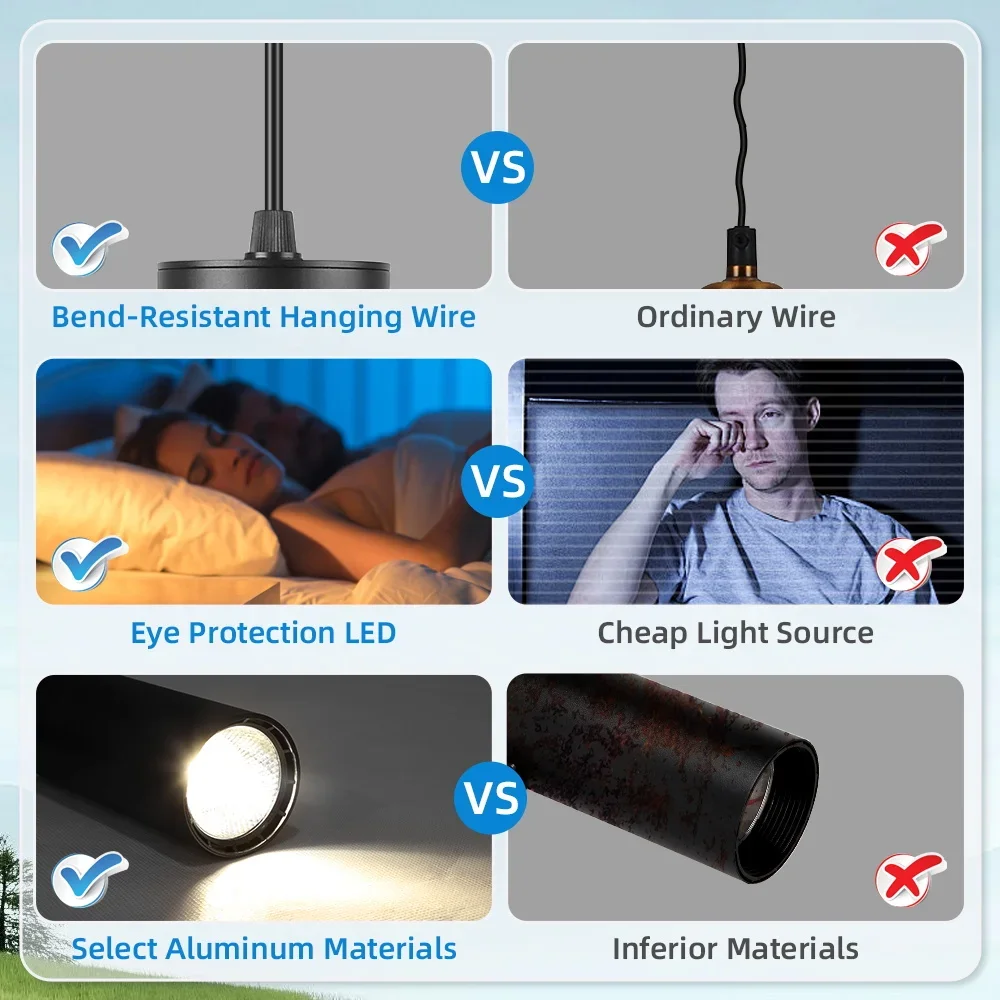Led Track Light Set Ceiling Pendant Lamp 10W/15W Spot Lights 110V 220V Rail Light Hanging Lamp for Kitchen Living Room Bedroom 3