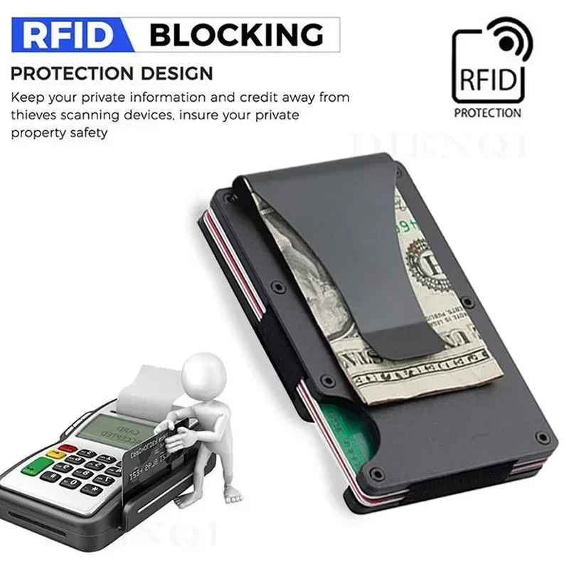 The Ridge Portafoglio Sottile Uomo In Alluminio Con Blocco RFID: Il Minimalista Porta Carte Di Credito Con Fermasoldi Integrato (Fibra Di Carbonio). Leggero E Sicuro!