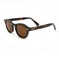 Поляризованные солнцезащитные очки Johnny Depp, мужские солнцезащитные очки, женские элитные брендовые винтажные очки в ацетатной оправе — изображение 5