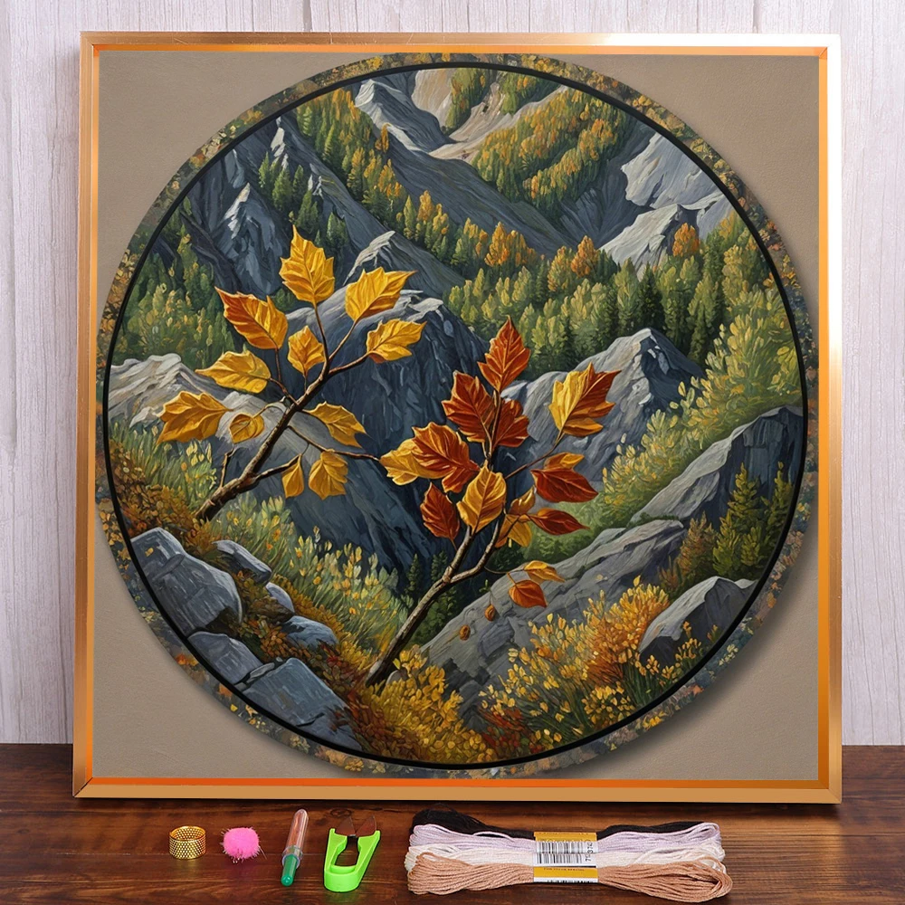 Landscape Nature Printed Fabric Cross-Stitch Embroidery Kit Knitting Sewing Handicraft Needlework Counted Promotions Home Decor