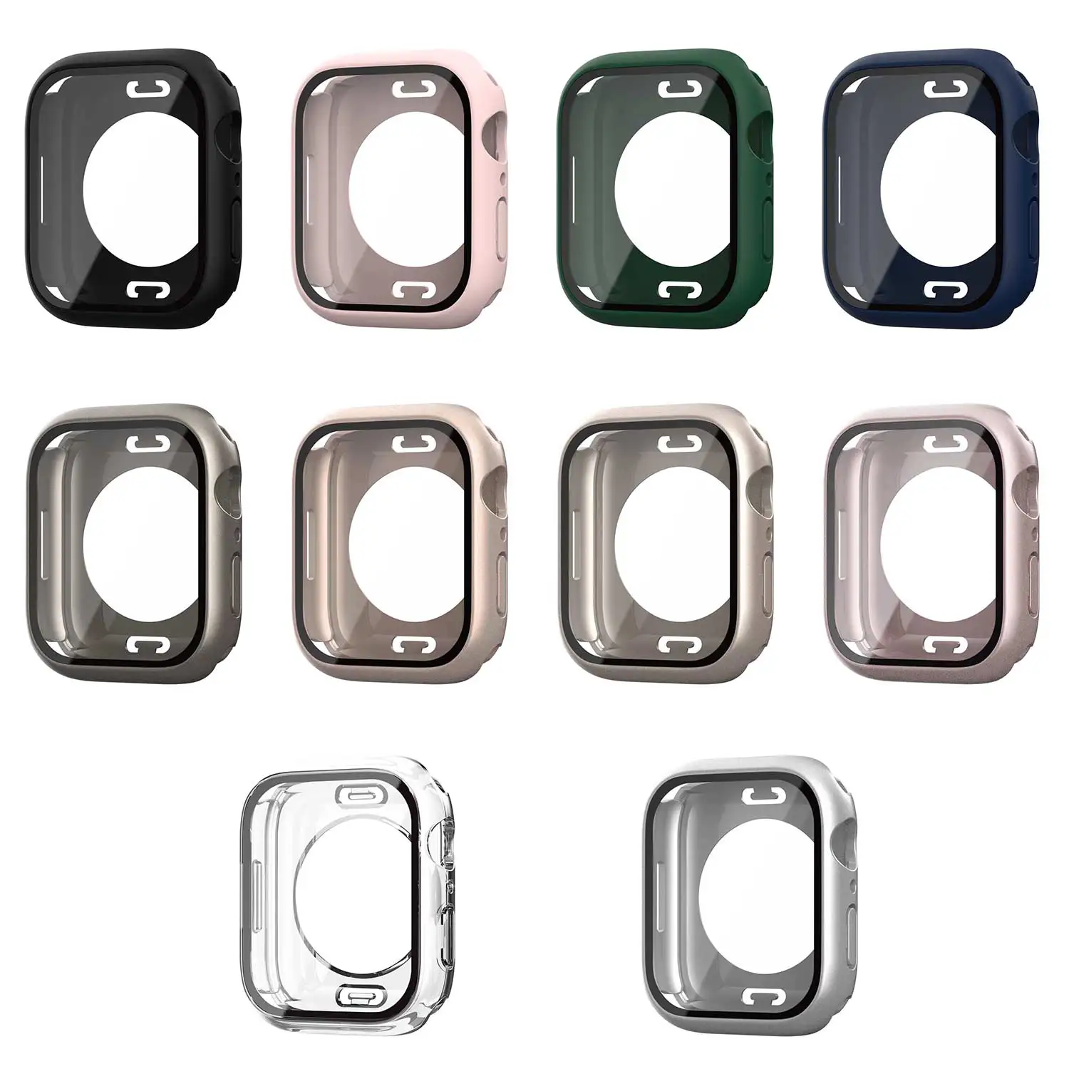 3-in-1 Apple Watch Protective Kit: Tempered Glass Face Cover & Back Bumper
