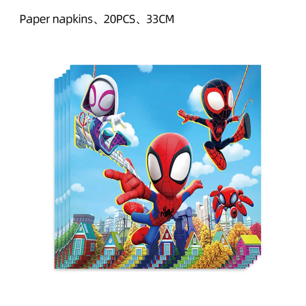 Spidey and His Amazing Friends Birthday Party Supplies and Decoration Spidey 3d Balloon Cup Tablecloth Candy Box for Kids spiderman party toys spiderman party supplies birthday party supplies party supplies
