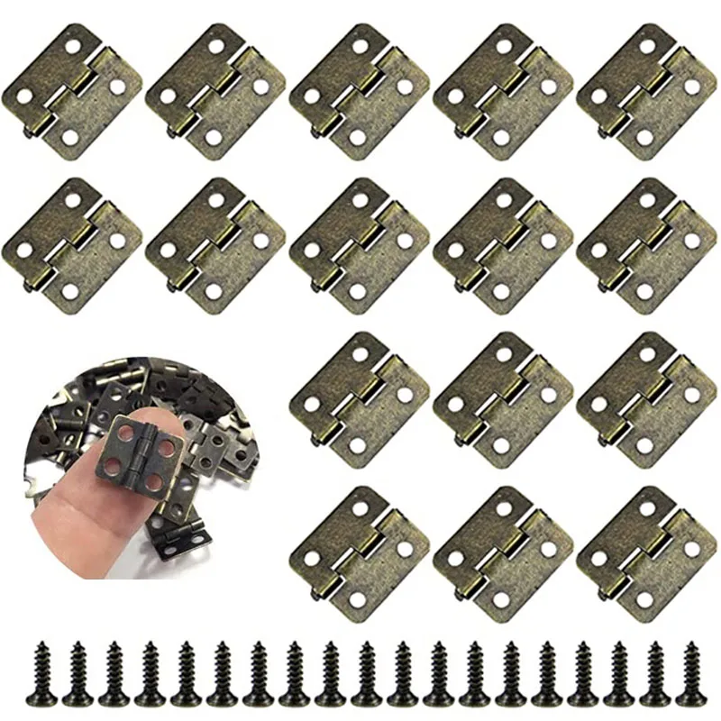 10PcsRetroMiniHingesMiniatureDollhouseHingesHardwareTiny