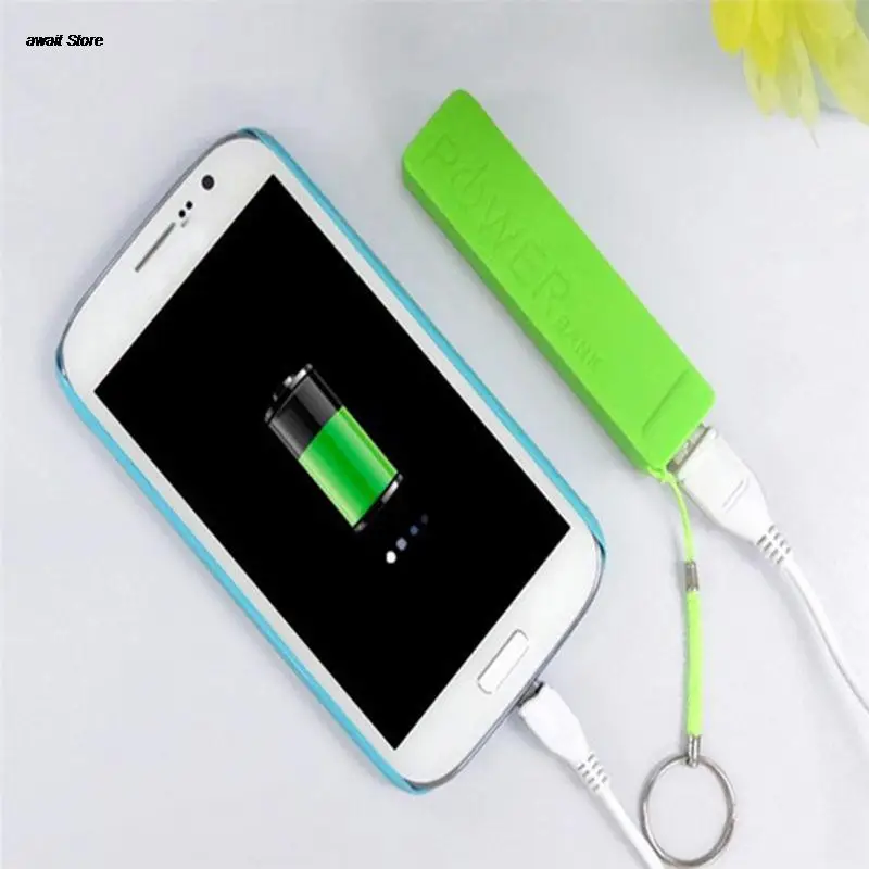 Portable Battery Charger Portable 2600mAh USB External Power Bank Case Pack Box 18650 Battery Charger No Battery Powerbank With Key Chain