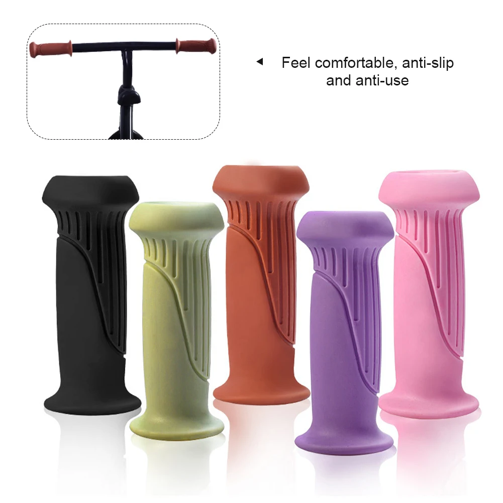 2Pcs Rubber Grip Handle Bike Handlebar Grips Cover Anti-skid Bicycle Tricycle Skateboard Scooter For Kids Girls Boys