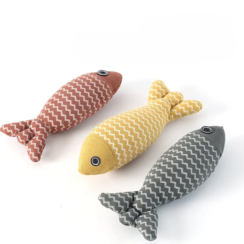 3pcs/set Cat Toys Fish Catnip Toys Interactive Cat Toy Cat Chew Toy Cat Pillow Toys Kitten Exercise Kicker Toys for Indoor