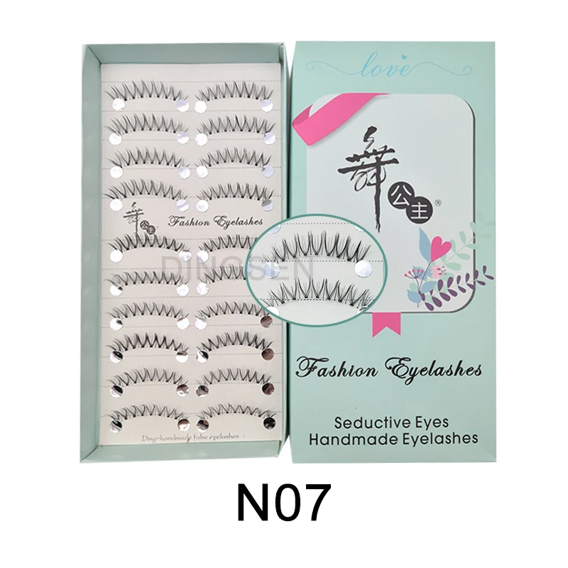 Dramatic Cat Eye Winged False Eyelashes - 10 Pairs with Clear Band
