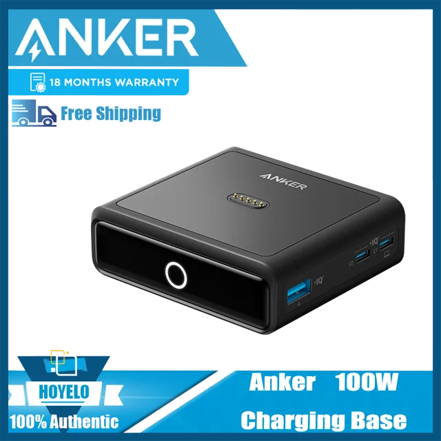 Anker 100W Charging Base for Anker Prime Power Bank Fast Charging with 4 Ports for Laptops Compatible with MacBook