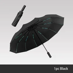 Premium All - Weather Windproof Umbrella - Large Automatic Business Sunshade with UV Protection (60BONES Black)