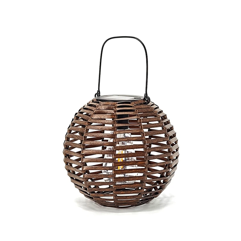 

Iron Rattan Woven Solar Light Garden Solar Hanging Lantern Yard Decorative Hanging Light A