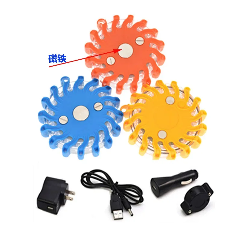 6ps kit rechargeable warning light flashing traffic barrier safety car truck LED SAFETY LIGHT