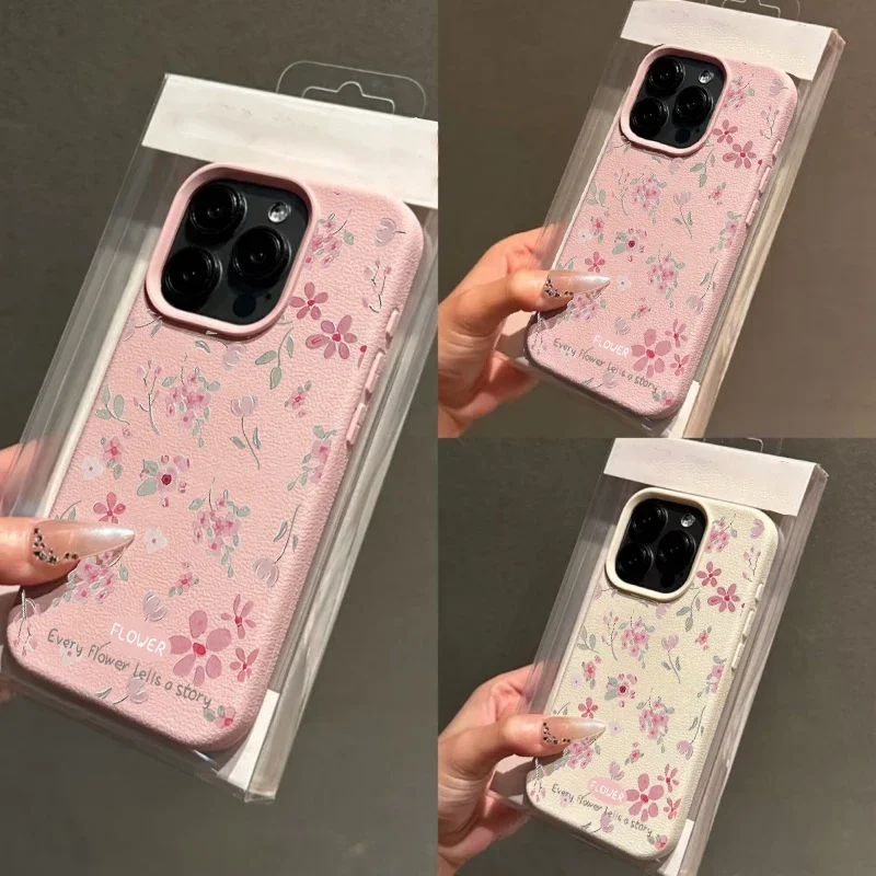 Pink Flower Pattern Soft Phone Case Cover
