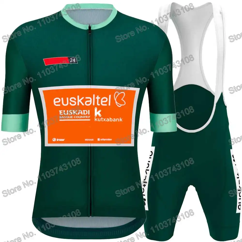 Euskaltel Spain Tour Cycling Jersey Men's Set Summer Cycling Clothing Road Bike Shirt Suit MTB Women Bicycle Bib Shorts