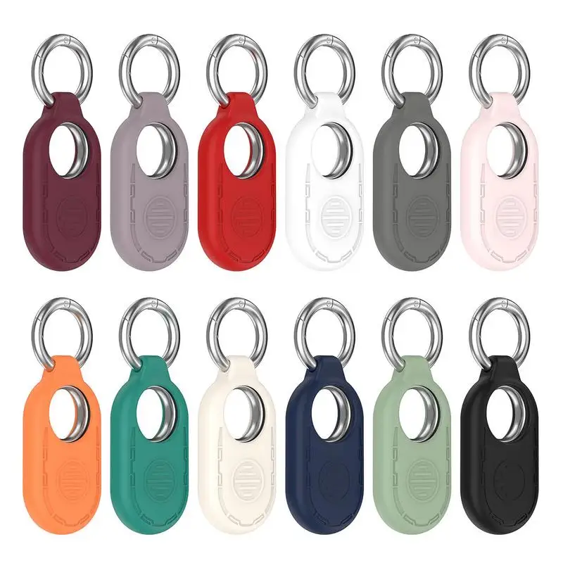 Silicone Cover For Galaxy SmartTag2 Protective Case Skin Cover keychain Shock Resistant Smart Tag Holder Case Thick Airtag Accessories Protective Case