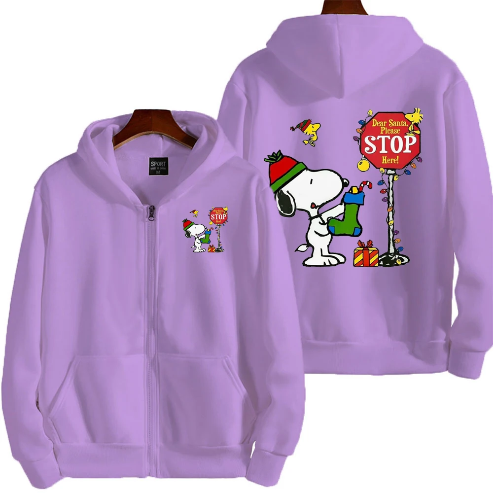 thumbnail image 1 of Sudadera con capucha de dibujos animados de Snoopy Charlie Brown para hombre y mujer, sudadera de gran tamaño con cremallera, nueva chaqueta de pareja de dibujos animados de anime, 1 of 5