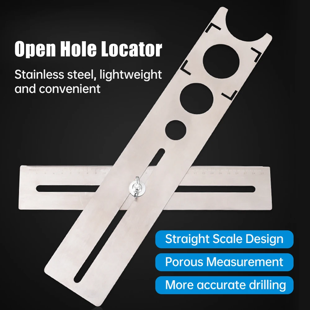 Stainless Steel Tile Hole Opener Locator Marking Hole Punching Positioning Ruler Ceramic Marble Glass Floor Drilling Tools