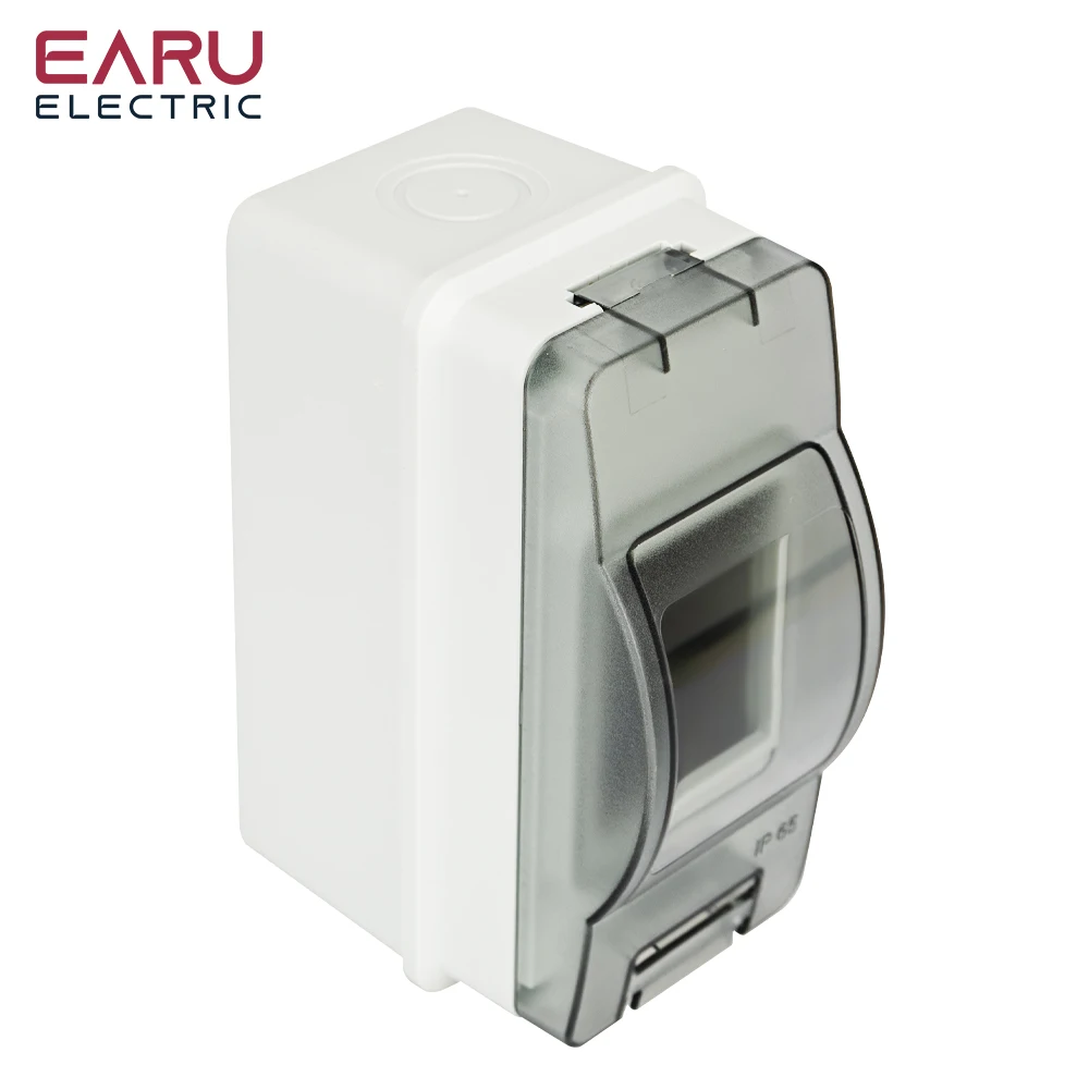 Earu HT-2 Plastic Waterproof IP65 Outdoor Panel Mount Junction Distribution Box with MCB DPN DZ47 Circuit Breaker Combination - Image 5