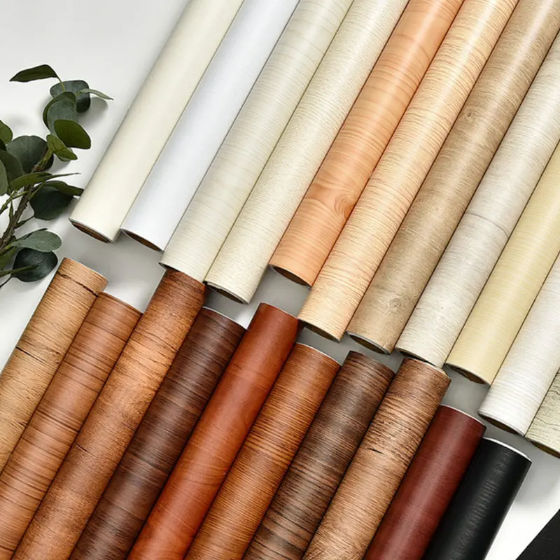 

Wood grain DIY vinyl removable wallpaper PVC self-adhesive waterproof wallpaper renovation old furniture wall stickers