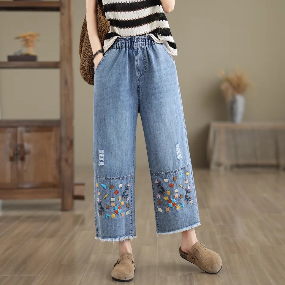 新品　ERiKOKATORi Flower embroidery pants flower embroidery pants | ERiKOKATORi