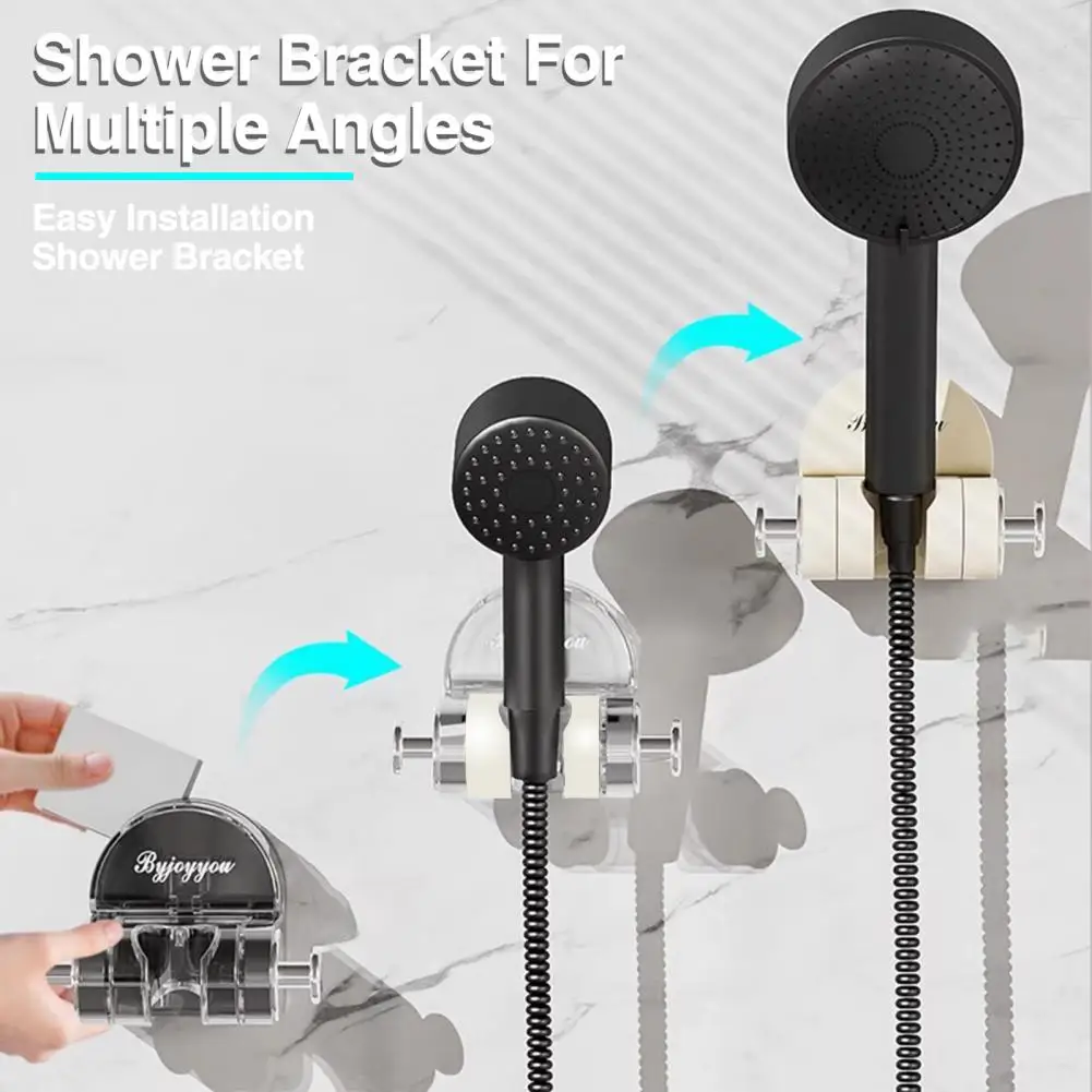 цена Shower Rack Bracket No Punching Suction Cup Base Compatible With Most Shower Heads Child-Friendly Bathroom Organizer