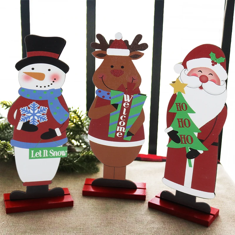 Christmas DIY Table Wooden Ornament 1set for Home