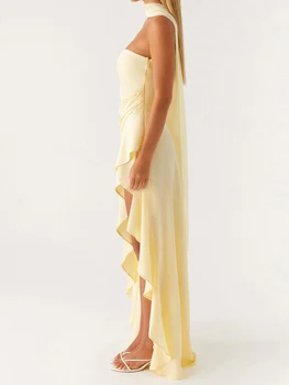 Women s Elegant Off-Shoulder Maxi Dress with Floral Print and Ruffled Hemline Perfect for Summer Parties and Events 4