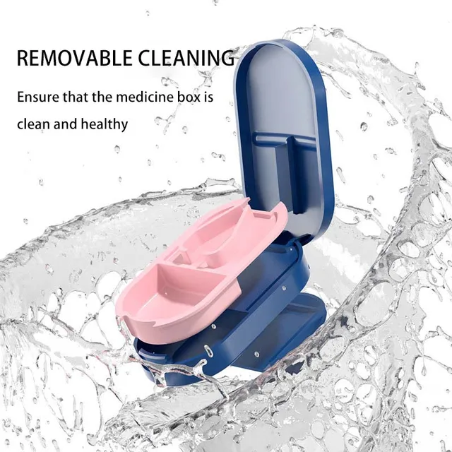 Pill Cutter With Invisible Storage Box Portable 2 In 1 Mini Drug Tablet Medicine Dustproof Divider Organizer Crusher Pill Box 5