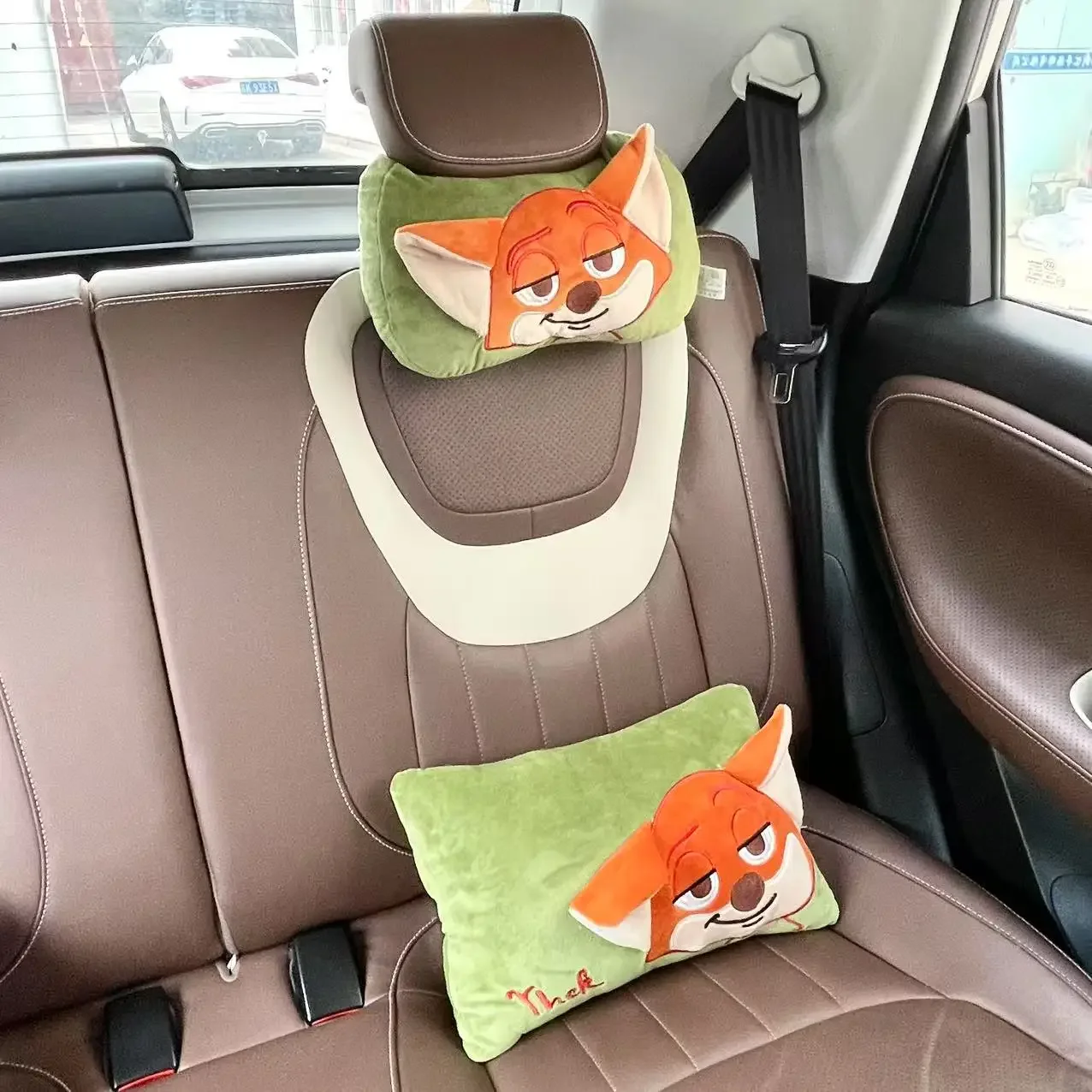 Cartoon Stitch Pooh Bear Headrest Comfortable Back Cushion Car Decor Throw Pillow Stuffed Anime Cushion Girl Washable Gifts 3