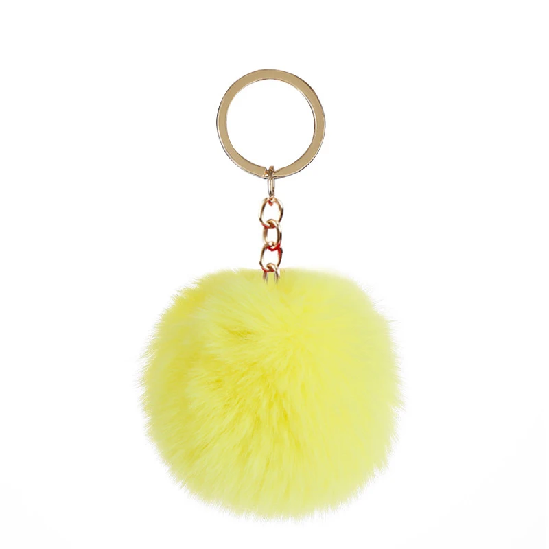 Fluffy Fur Pom Pom Keychain Soft Faux Rabbit Fur Ball Car Keyring Pompom Key Chains Key holder Women Bag Pendant Jewelry Gifts key chains rabbit fur keychain