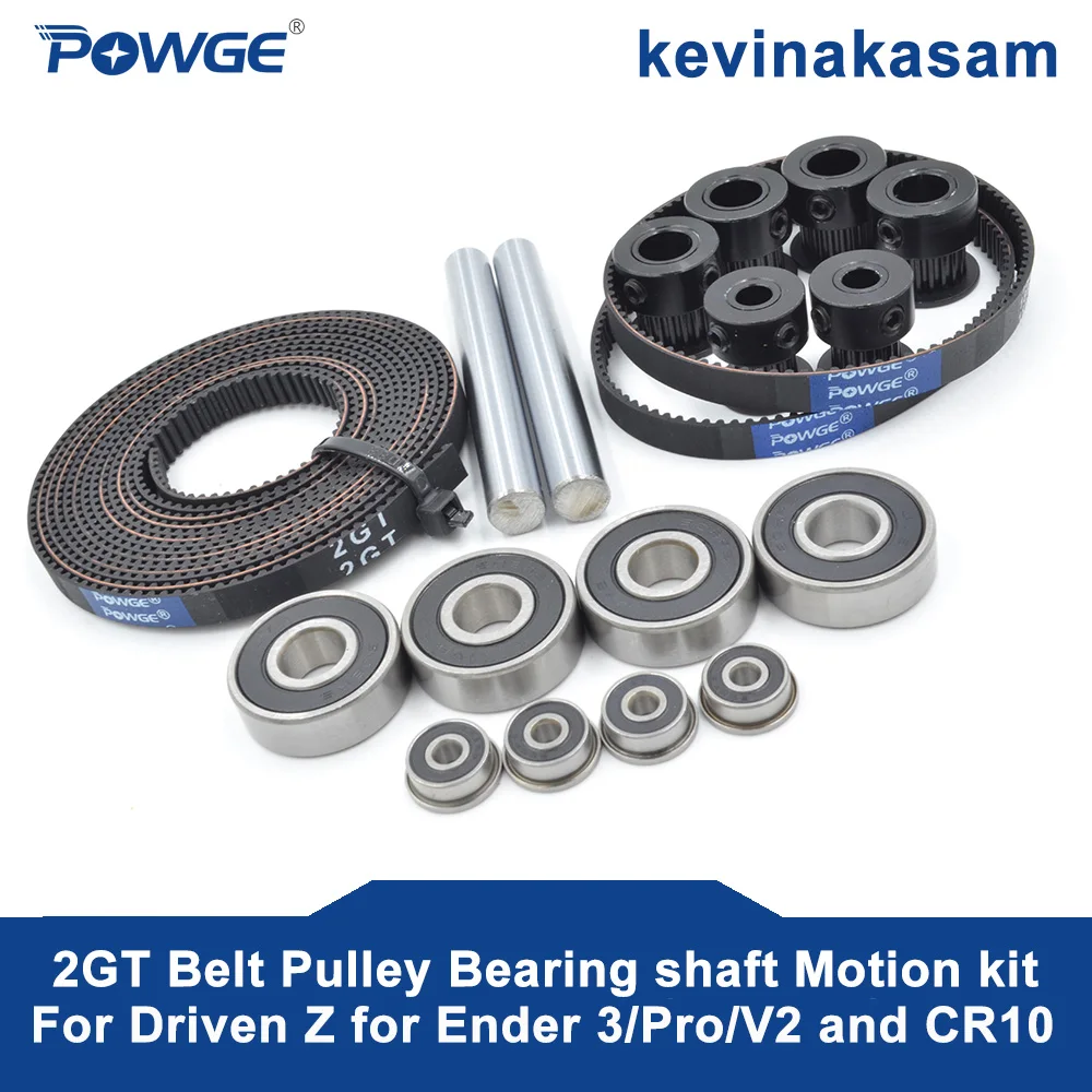 Powge Kevinakasam Gt2 2Gt Kit Di Movimento Del Cuscinetto Della Puleggia Della Cinghia Dentata Per Stampante 3D Ender 3/Pro/V2 E Cr10 I3 Creality