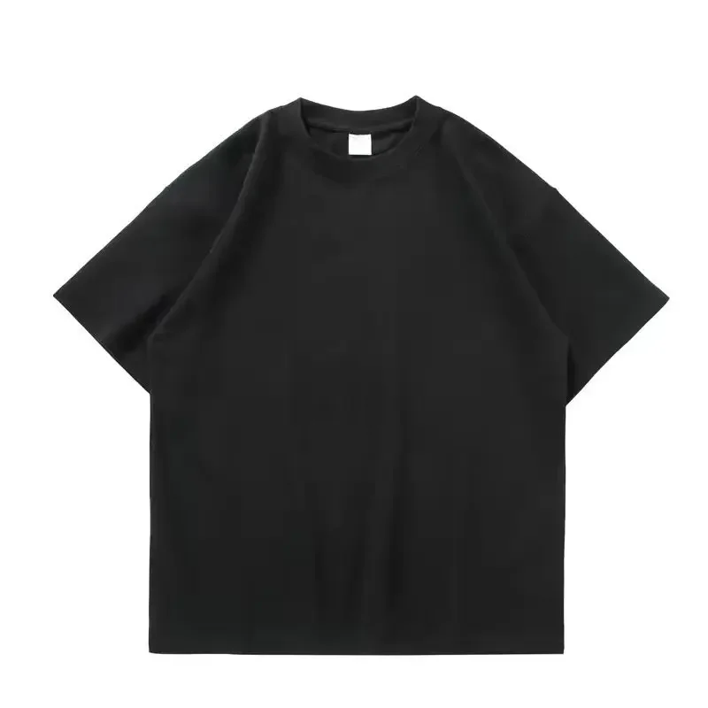 Black & White Heavy-duty 500g Pure Cotton Thickened Round Neck T-shirt