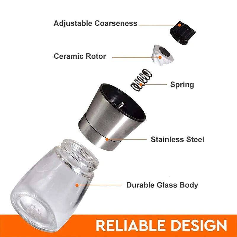 Manual Salt Pepper Mill Adjustable Seasoning Bottle Grinder Spice Grinding Containers Shakers Kitchen Gadgets salt and pepper grinder