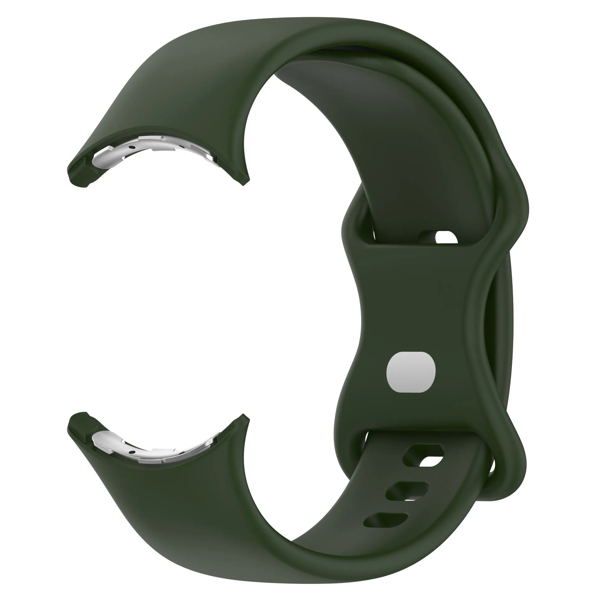 Women's Light Purple & Green Silicone Smart Watch Strap with Metal Button Closure - Gray Green and Yellow Design