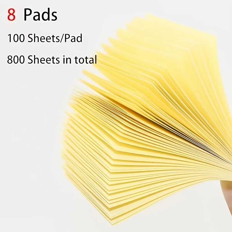 Sticky Notes 76x76mm, 100 Sheets/Pad, 8pads, Yellow Self-Sticky Notes, Easy to Write, for School, Home, Office - 2