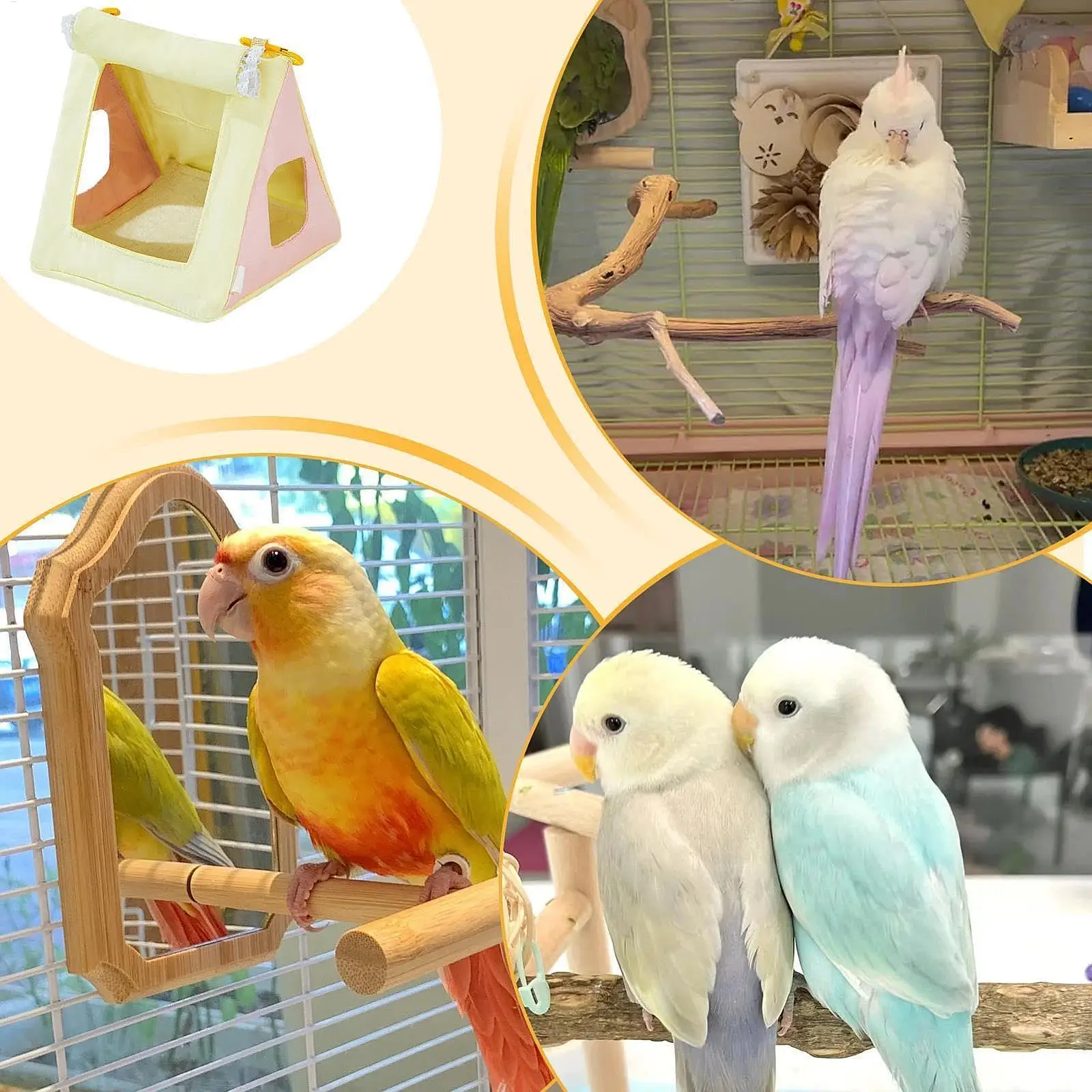 Bird Nest House Parrot Hanging Tent,Hanging Hammock All Seasons Use Hut Bird Bed for Parakeets Small Animals Cockatiels Bird Nest House Parrot Hanging Tent,Hanging Hammock All Seasons Use Hut Bird Bed for Parakeets Small Animals Cockatiels