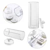 Acrylic Makeup Organizer Cotton Swabs Containerwith Bamboo Lid Cosmetic Transparent Box Cotton Pad Organizer Jewelry Storage Box 6