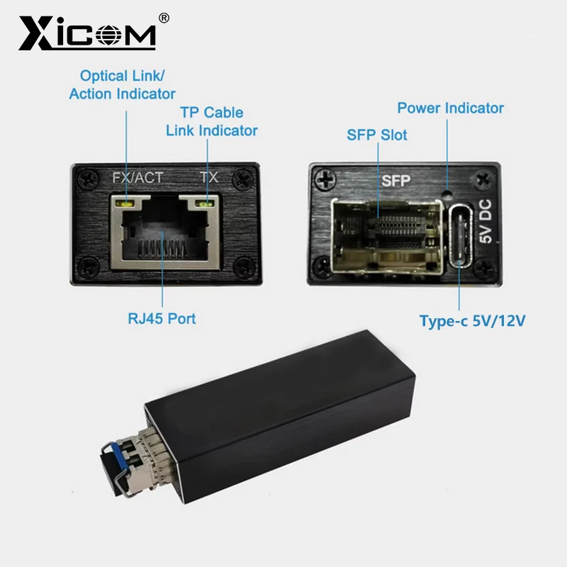 Xicom Mini RPOE 1.25G Media Converter Slot SFP Transceiver