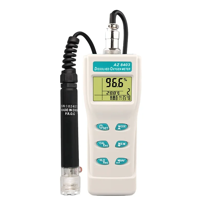 

AZ8403 Portable Digital Fish Pond Water Quality Tester Meter Dissolved Analyzer DO Meter With Memory