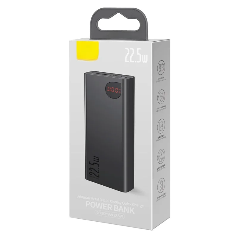 

20000mAh 22.5W Metal Digital Display Quick Charge Power Bank