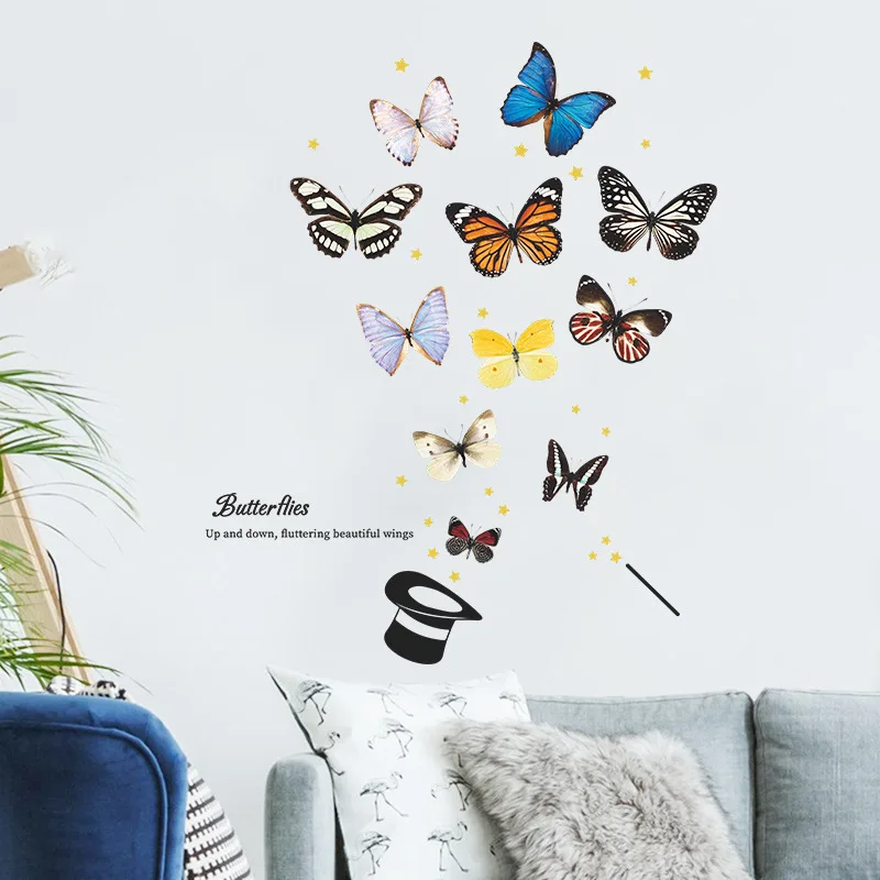 

1pc Butterfly Pattern Wall Sticker, Modern PVC Self Adhesive Wall Art Decal, For Home Decor, Background Wall Decoration